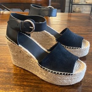 Marc Fisher LTD black suede wedges